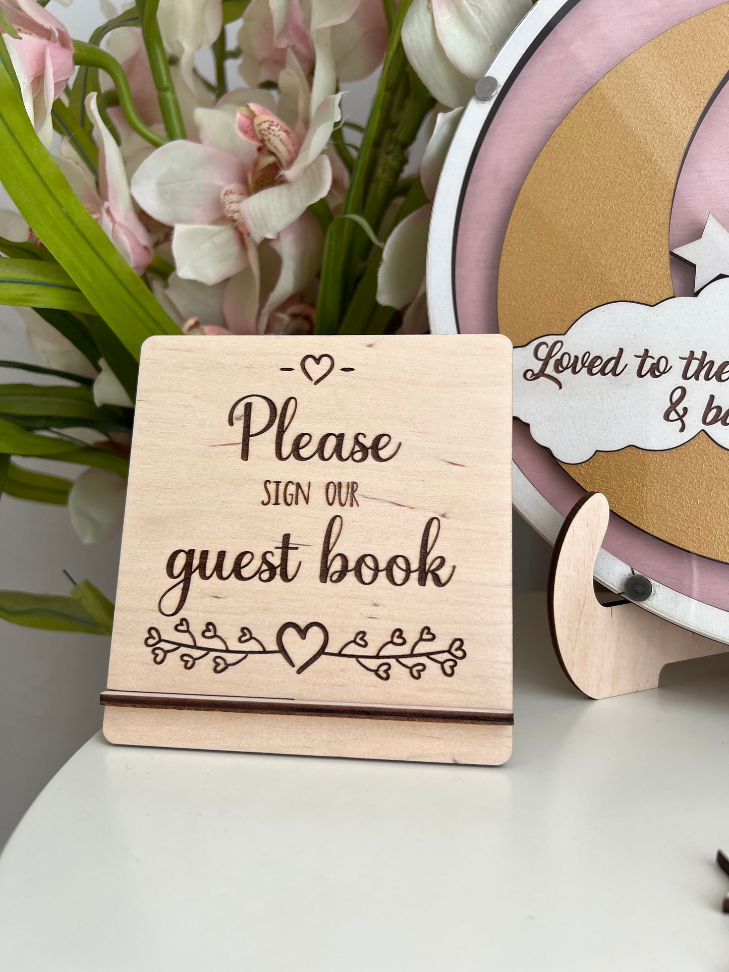 Moon and stars baby shower guest bookalternative