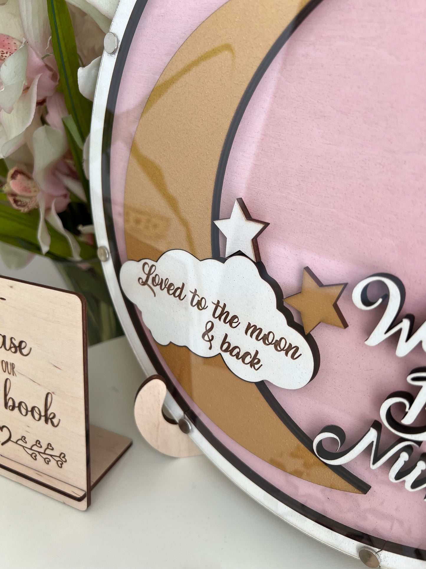 Moon and stars baby shower guest bookalternative