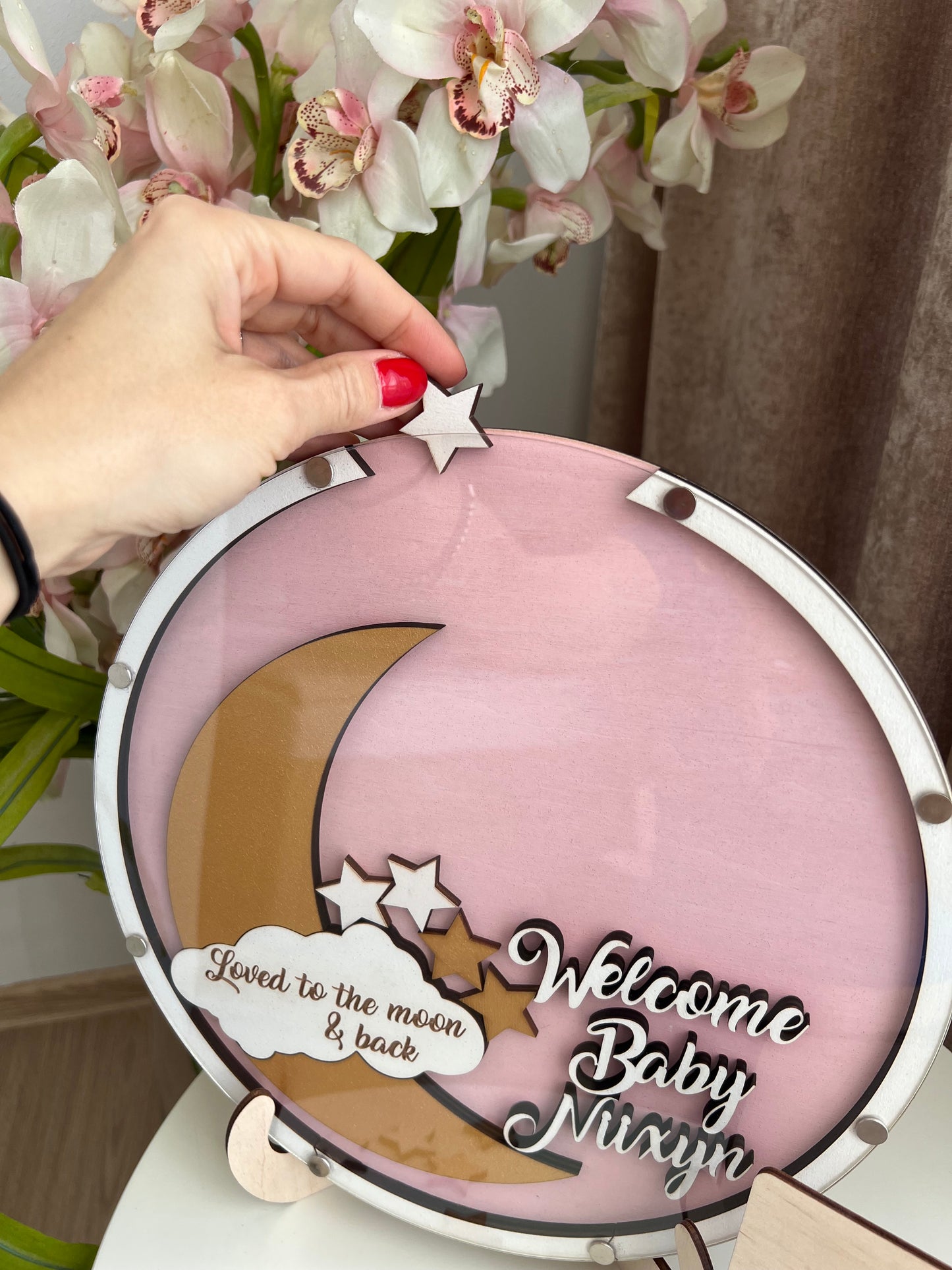 Moon and stars baby shower guest bookalternative
