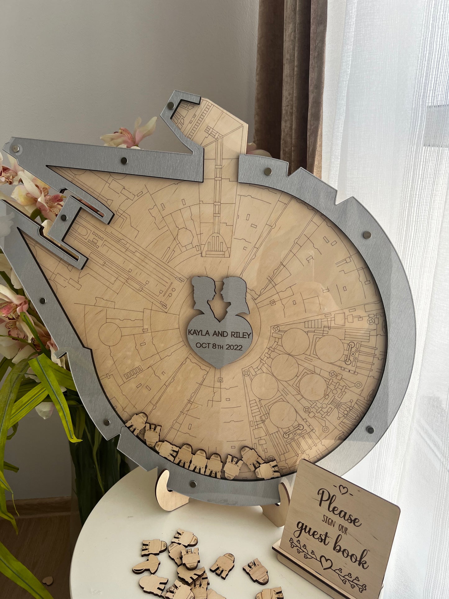 Millennium falcon wedding guest book alternative