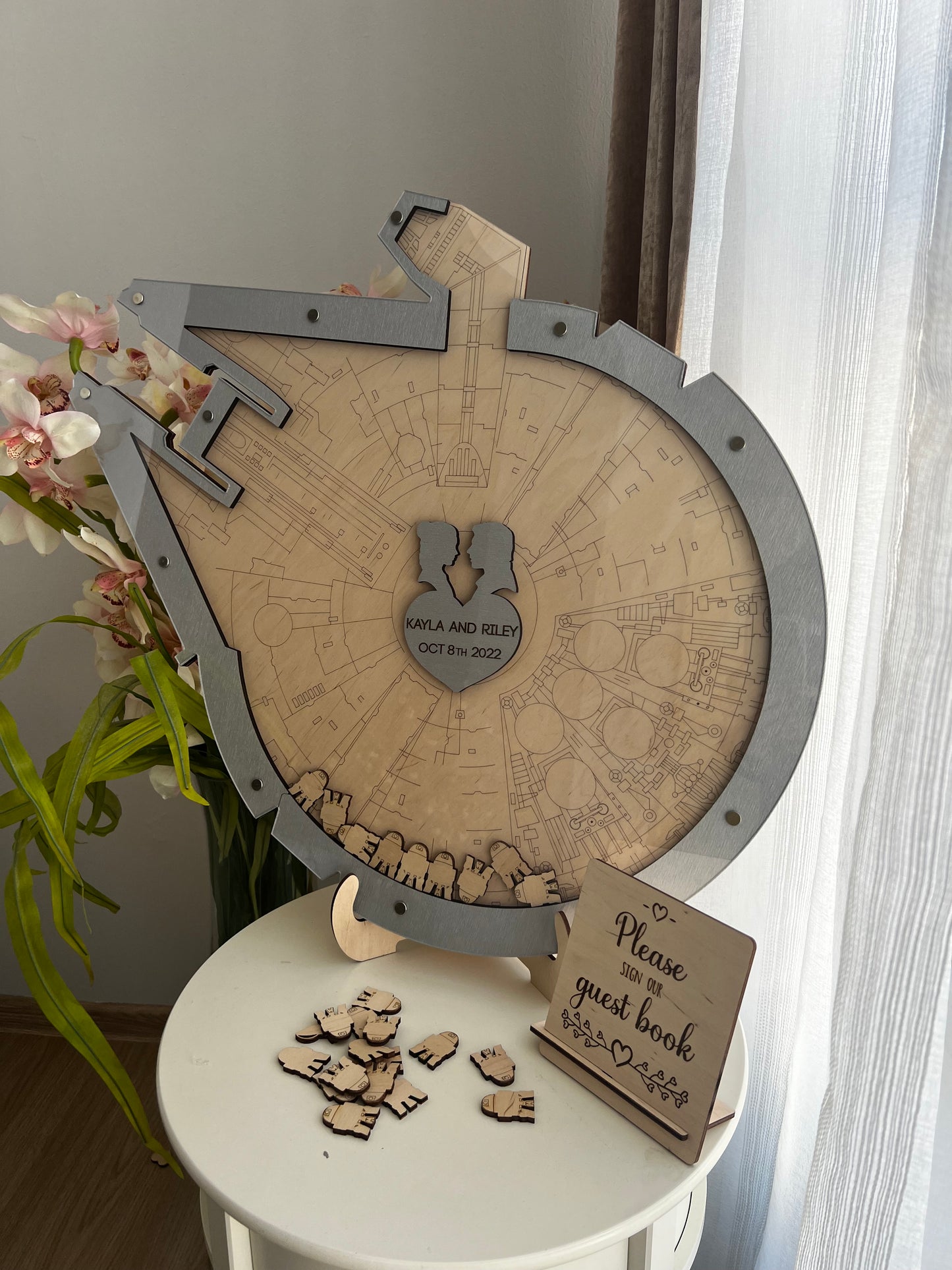 Millennium falcon wedding guest book alternative