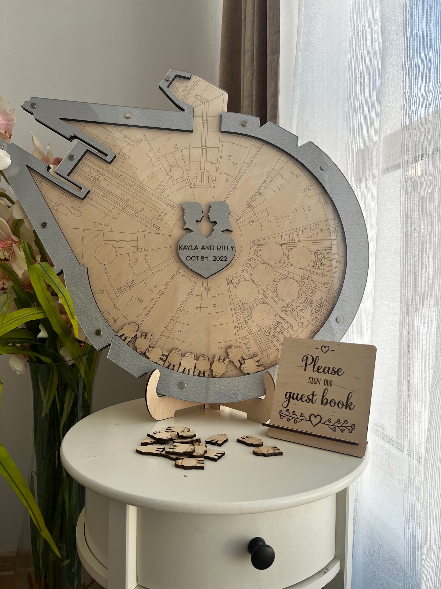 Millennium falcon wedding guest book alternative