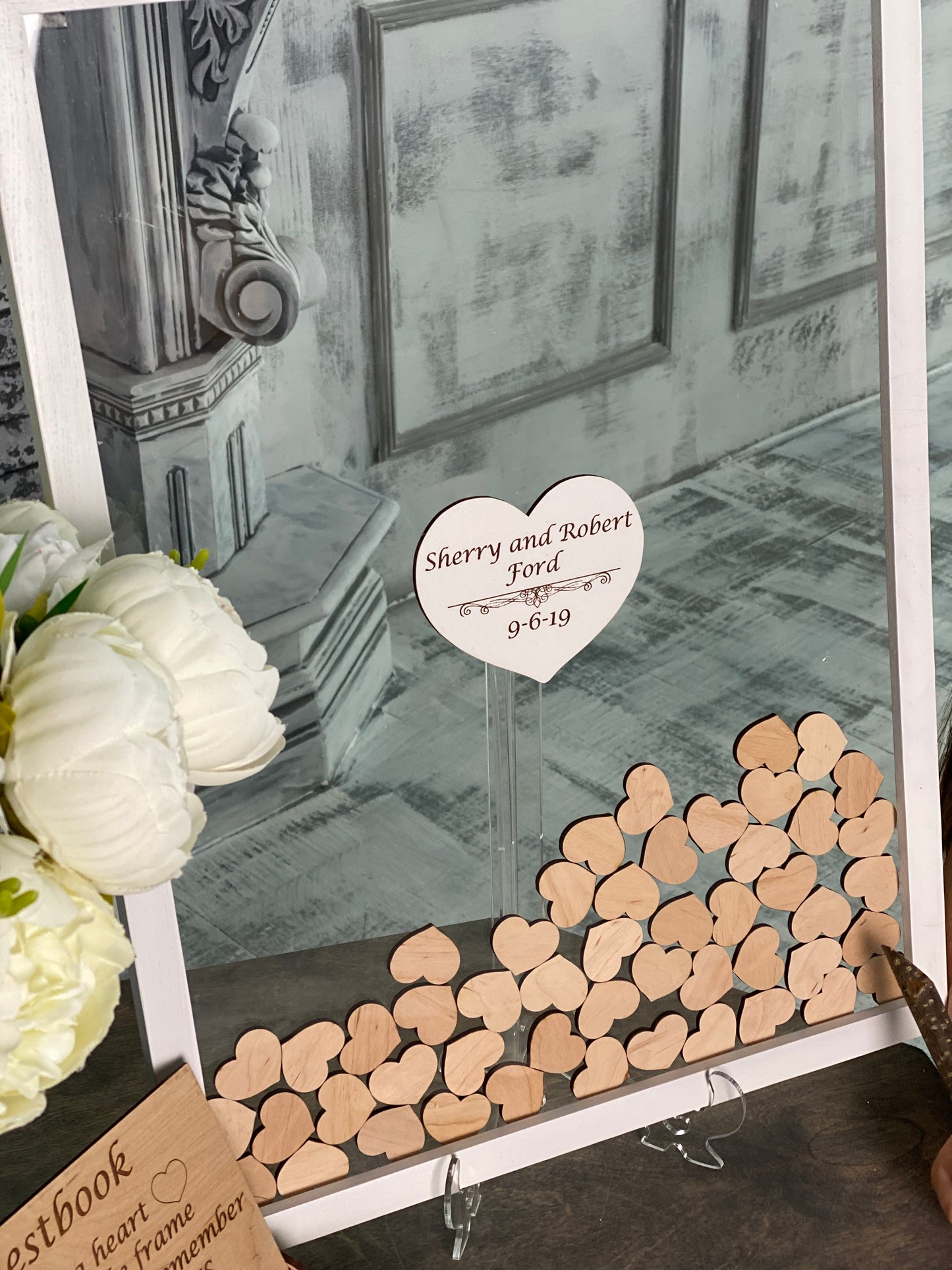 Wedding guest book alternative with hearts, Different sizes