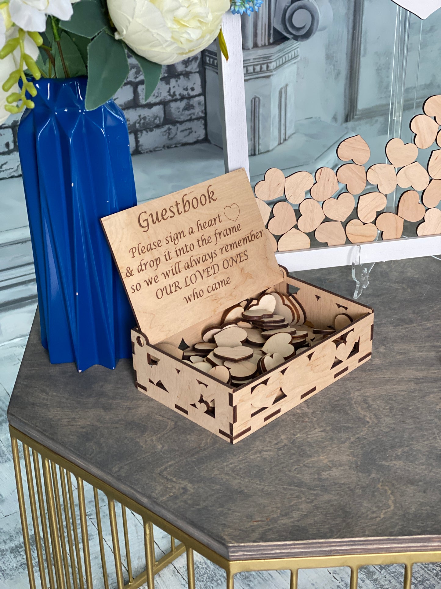 Wedding guest book alternative with hearts, Different sizes