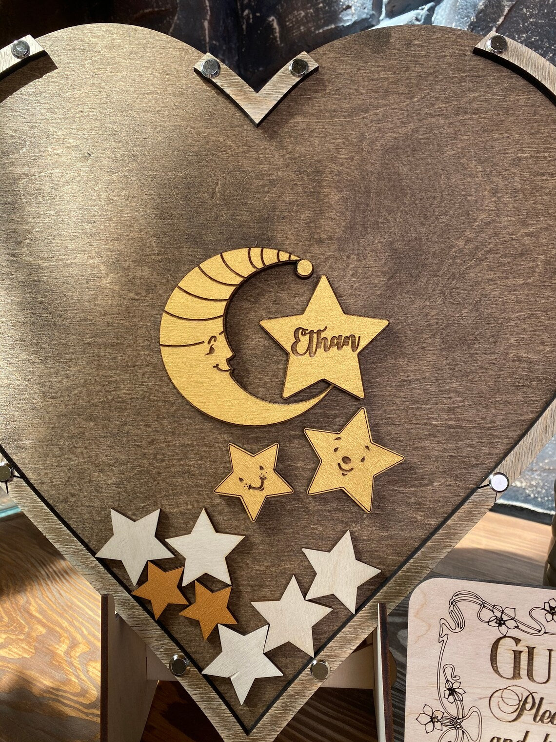 Moon and Stars baby shower guest book alternative, Twinkle twinkle little star