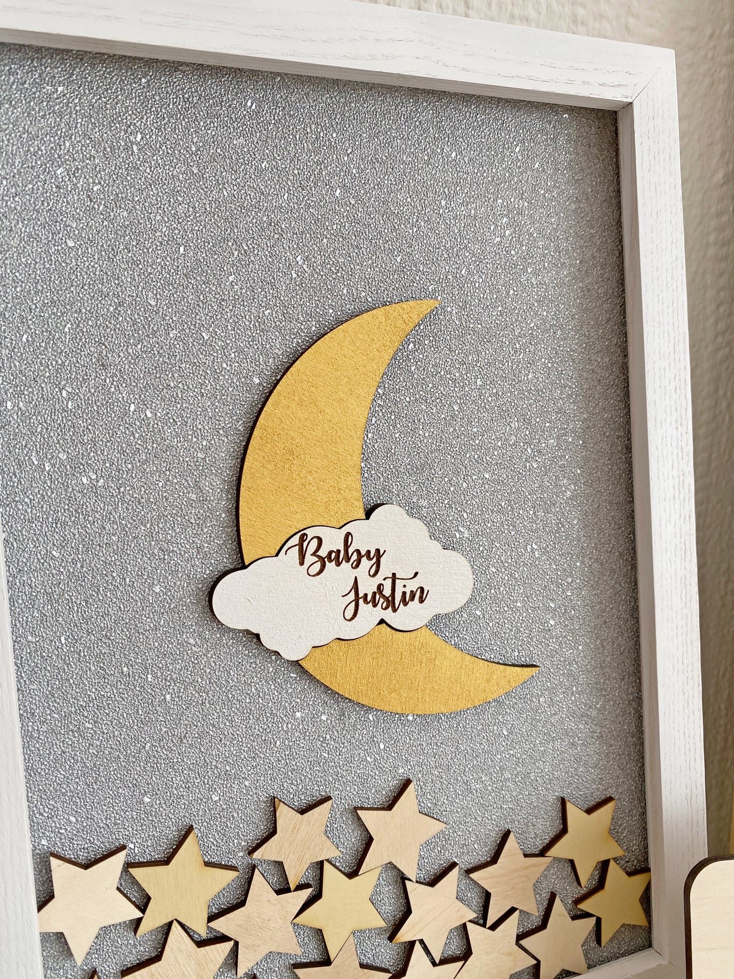 Moon and stars baby shower guest book alternative