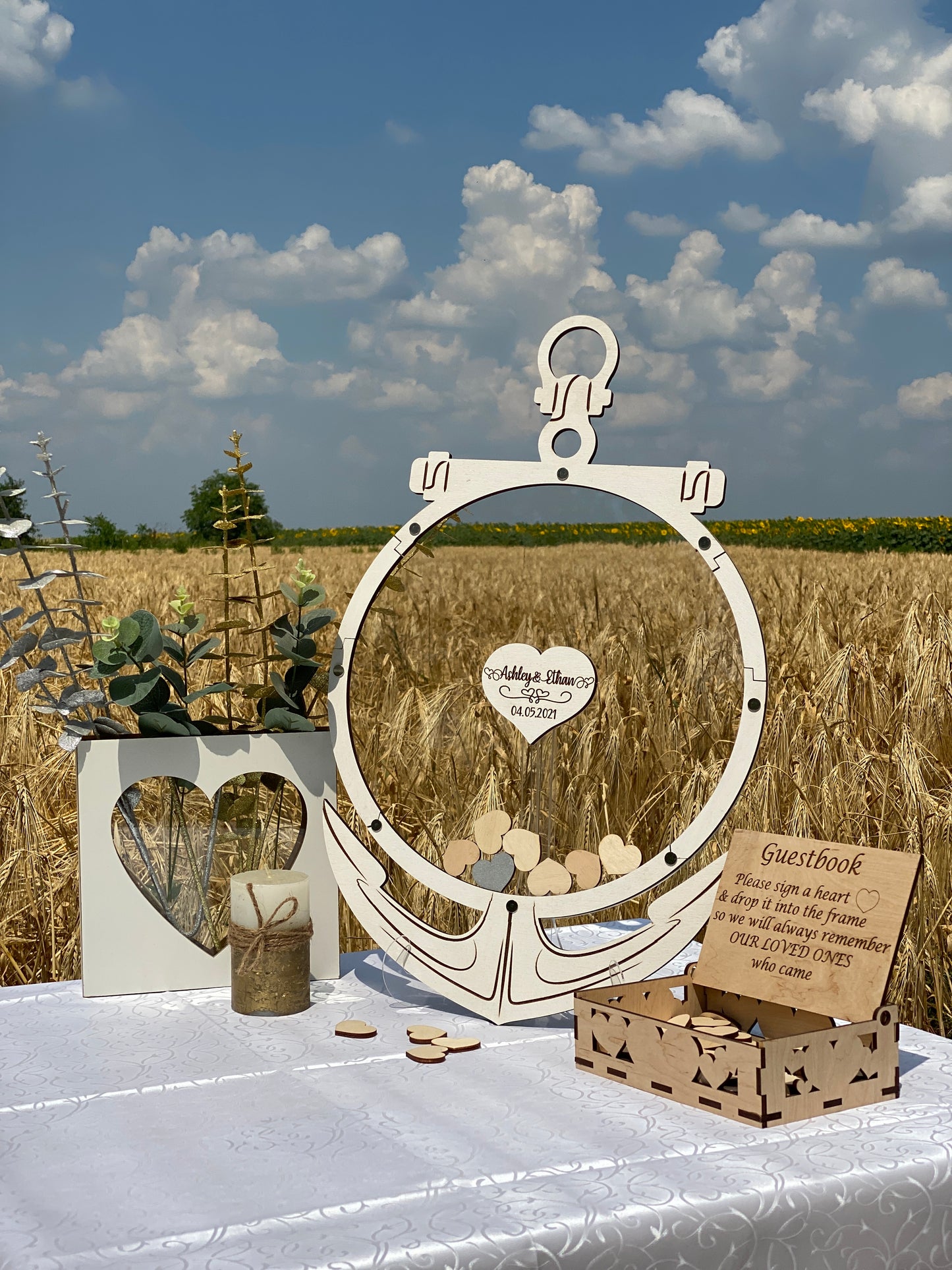 Wedding guest book alternative anchor