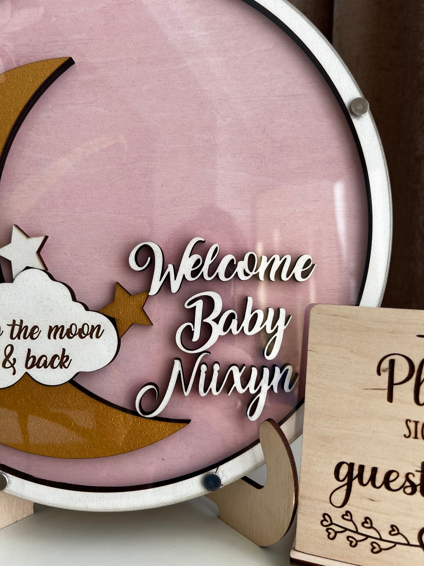 Moon and stars baby shower guest bookalternative