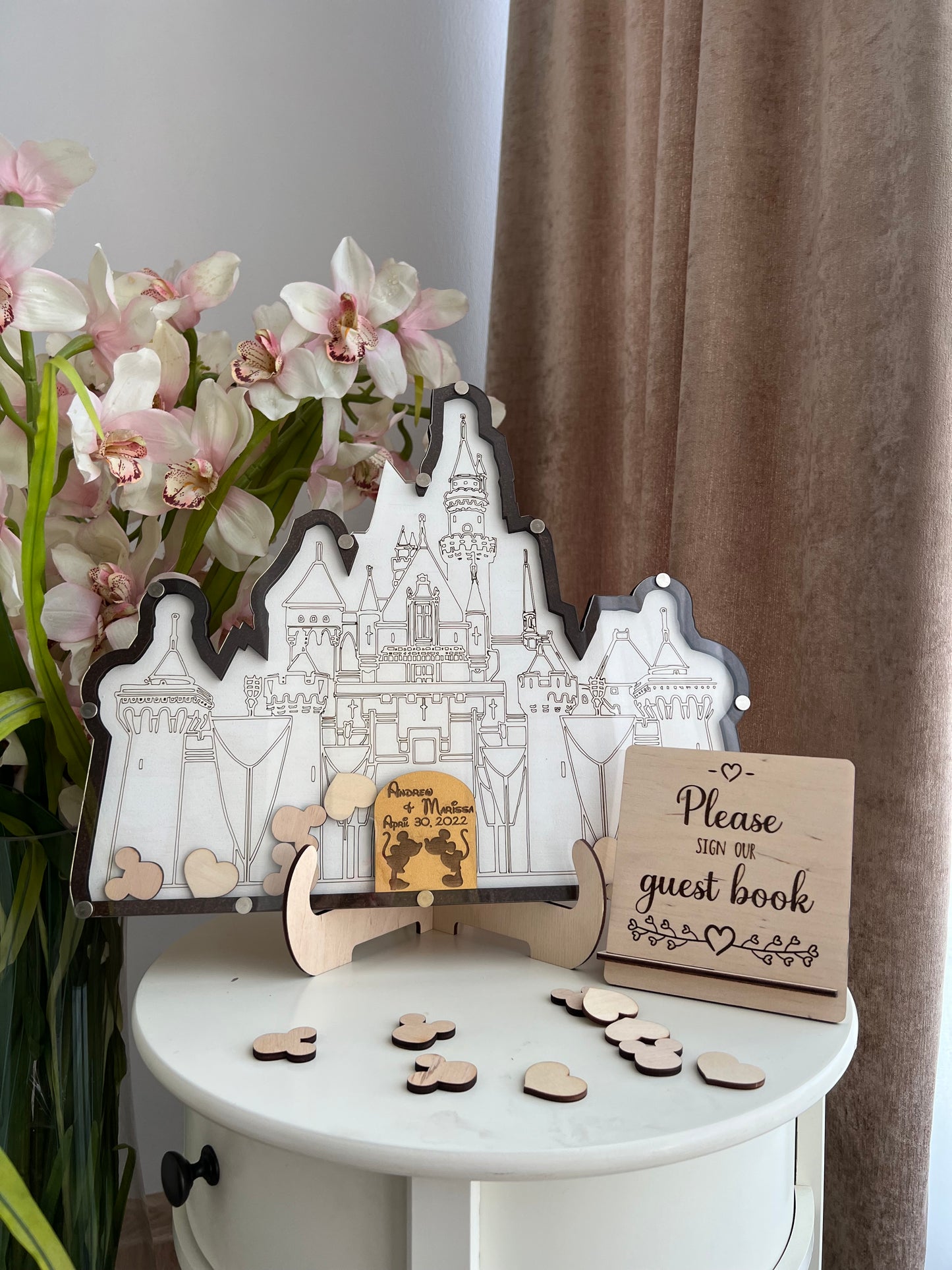 Disney inspired castle wedding guest book alternative