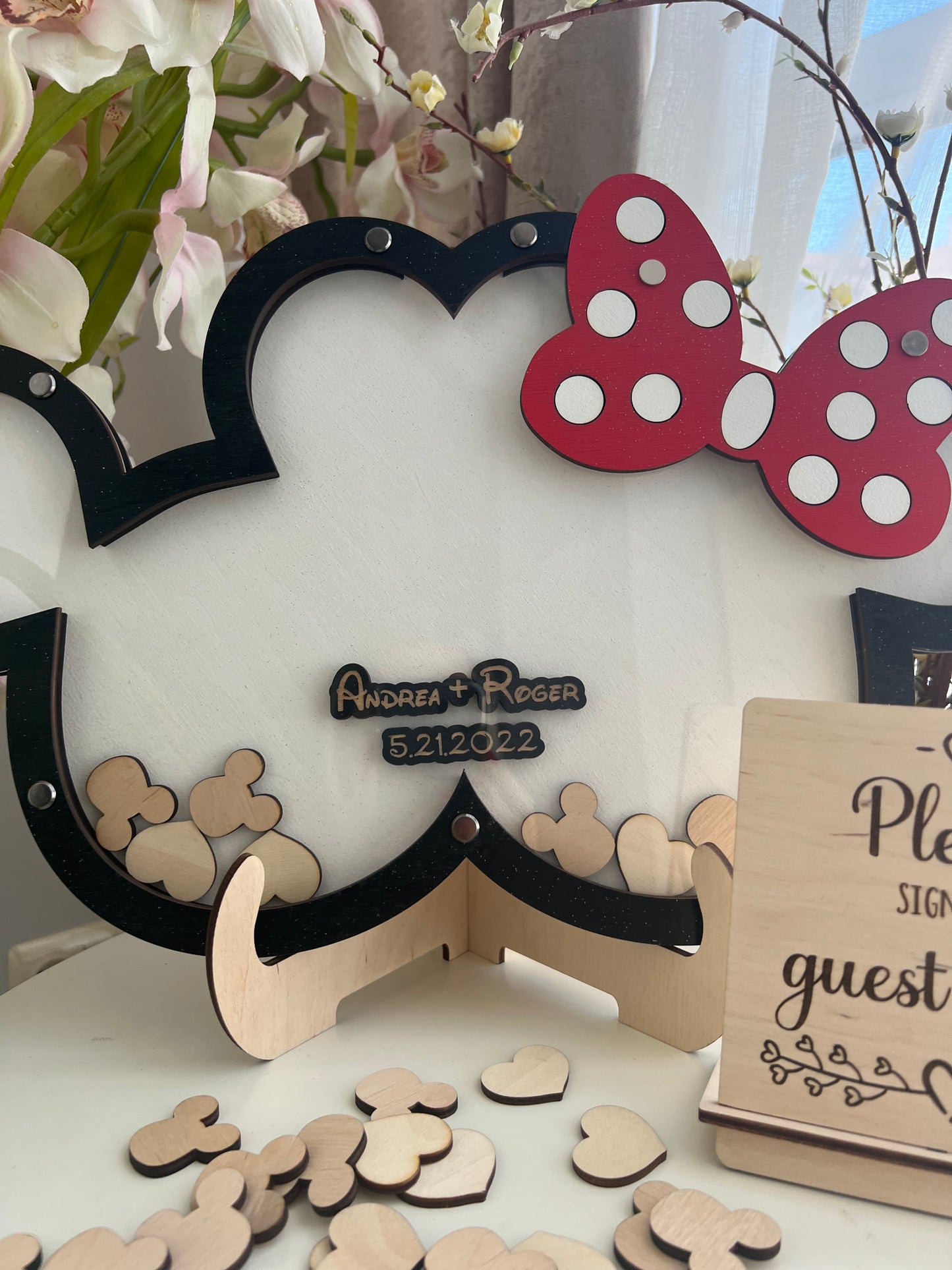 Disney wedding guest books with Mickey and Minnie