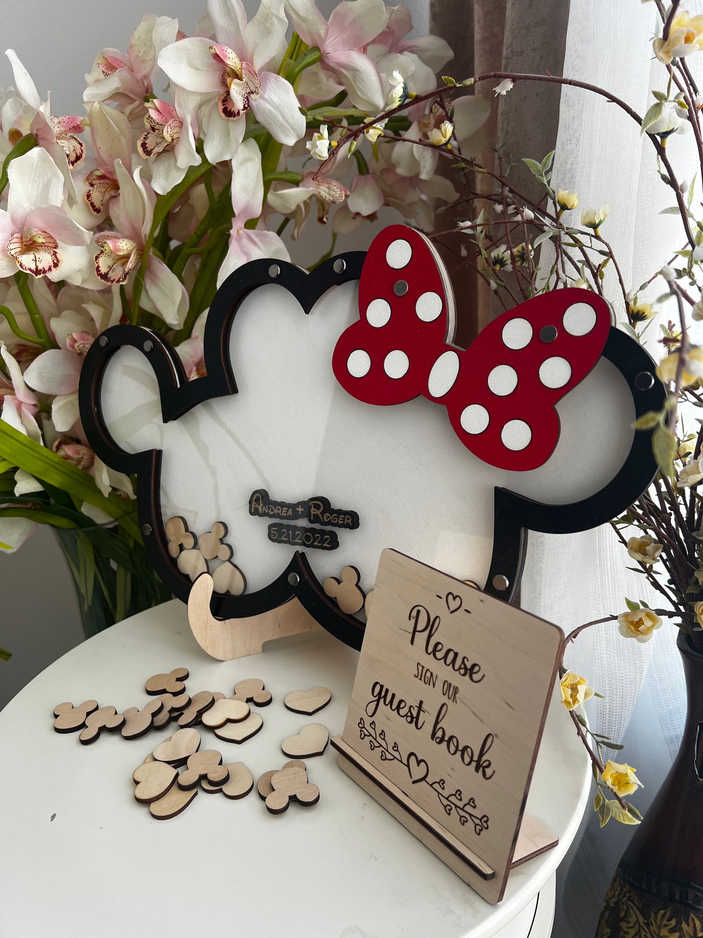 Disney wedding guest books with Mickey and Minnie