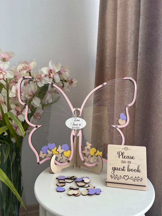 Butterfly sweet 16 guest book alternative