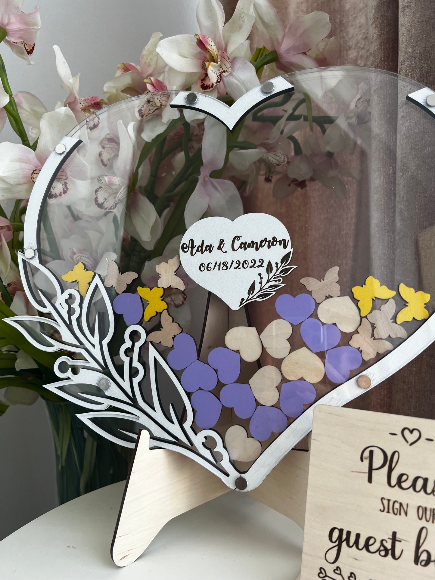 Wedding Heart guestbook alternative shadow box, more colors