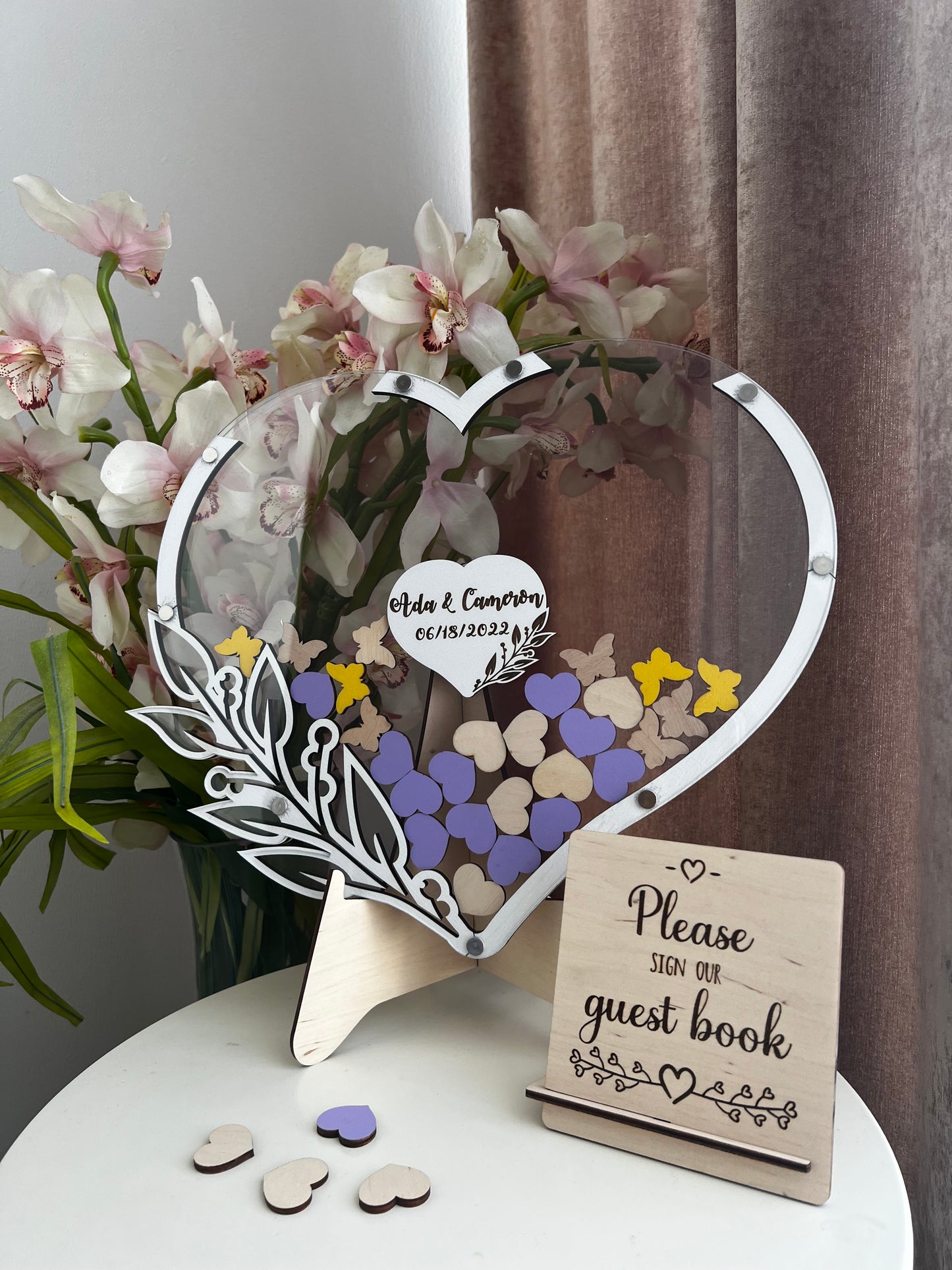 Wedding Heart guestbook alternative shadow box, more colors