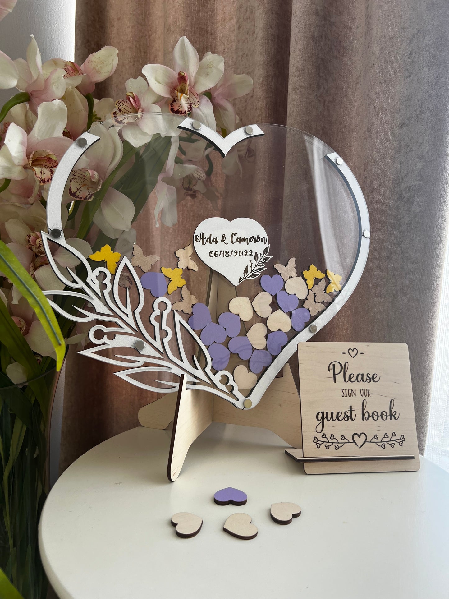 Wedding Heart guestbook alternative shadow box, more colors