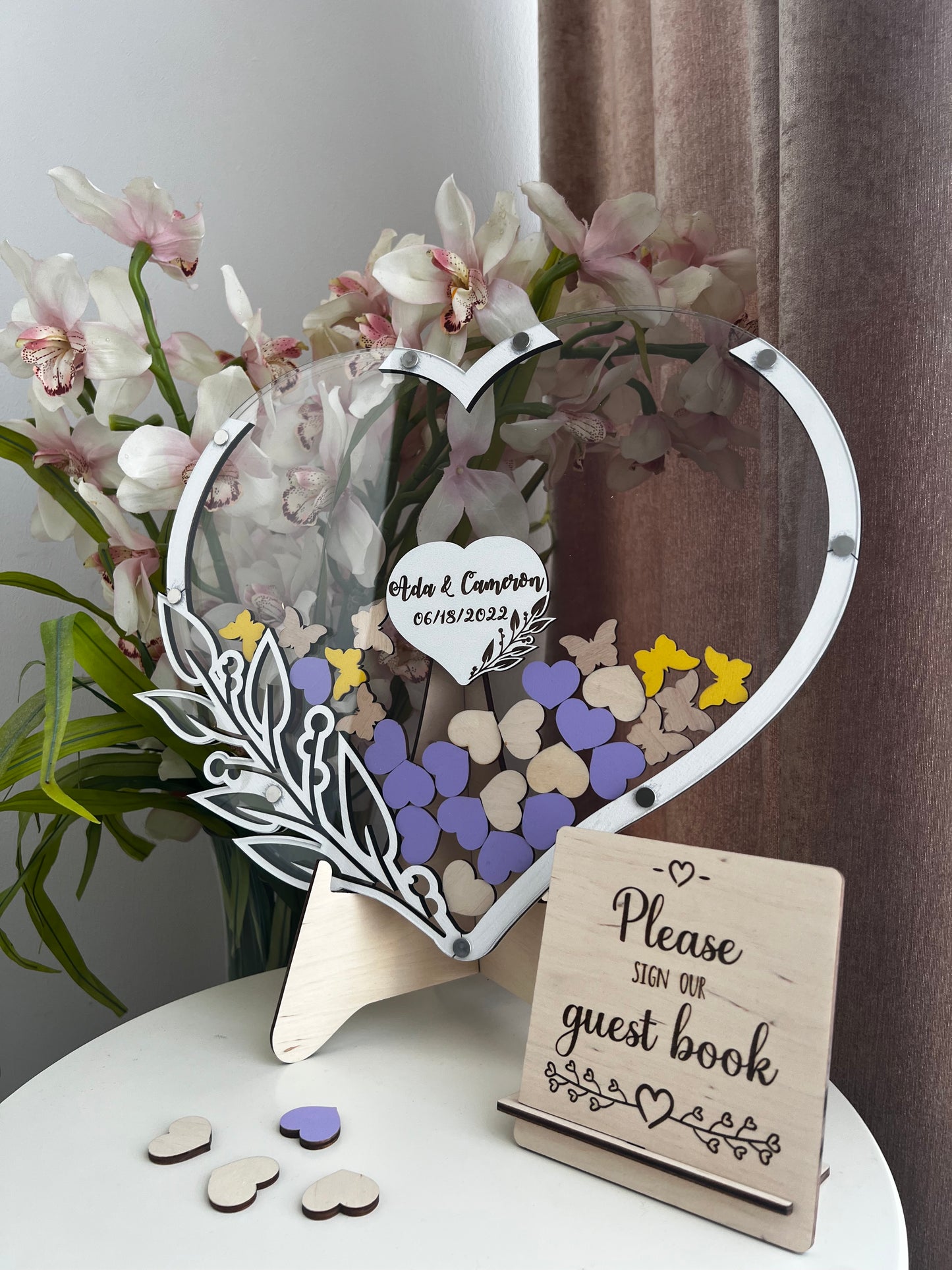 Wedding Heart guestbook alternative shadow box, more colors