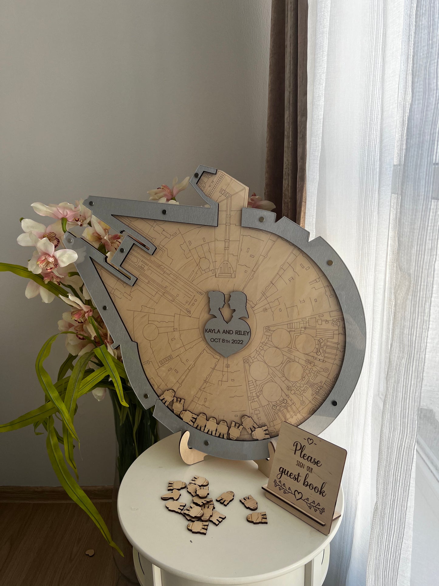 Millennium falcon wedding guest book alternative