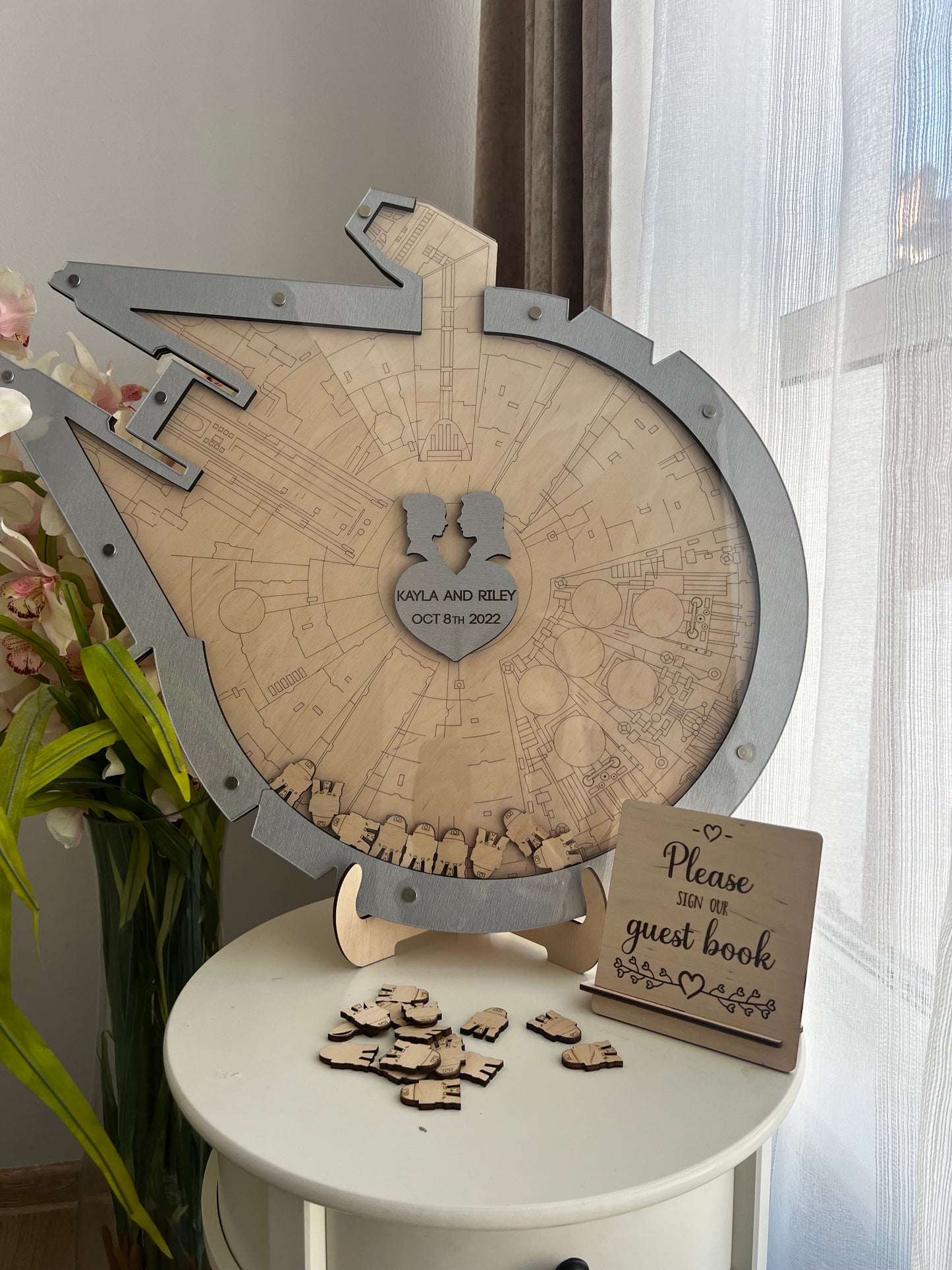 Millennium falcon wedding guest book alternative