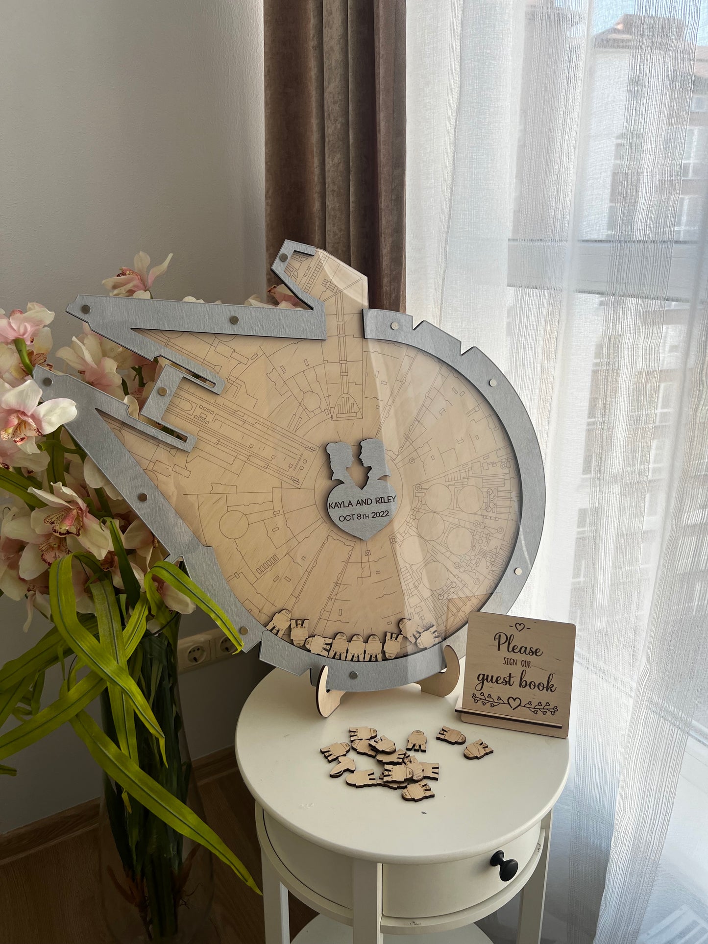 Millennium falcon wedding guest book alternative